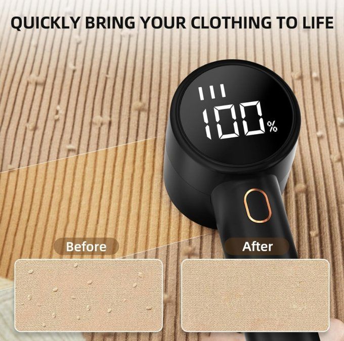 Rasoir Anti-Bouloche Électrique Rechargeable USB-C – Écran LED 3 Vitesses – Noir