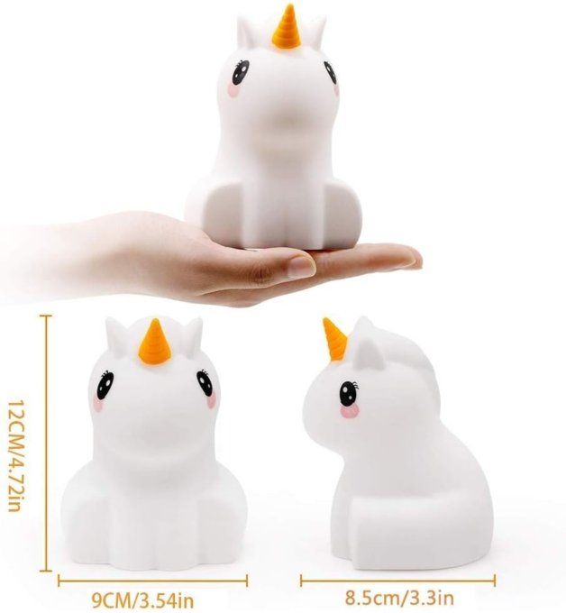 Veilleuse Enfant Licorne LED – Télécommande & Recharge USB