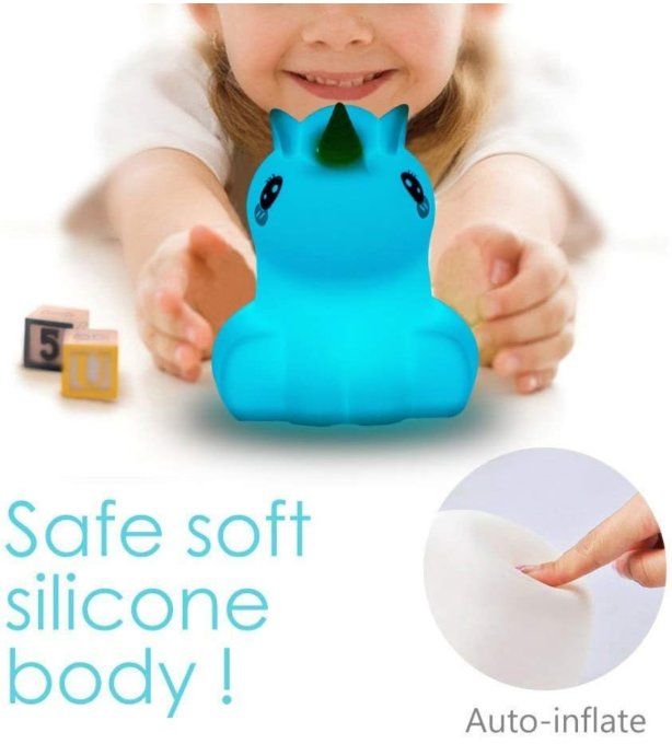 Veilleuse Enfant Licorne LED – Télécommande & Recharge USB