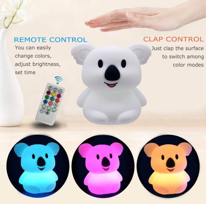 Veilleuse Enfant Koala LED – Rechargeable, Tactile & Télécommande