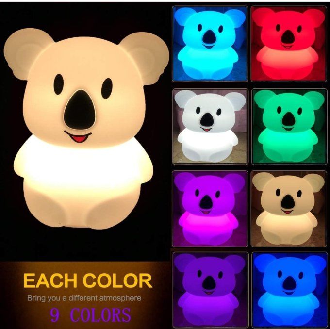Veilleuse Enfant Koala LED – Rechargeable, Tactile & Télécommande