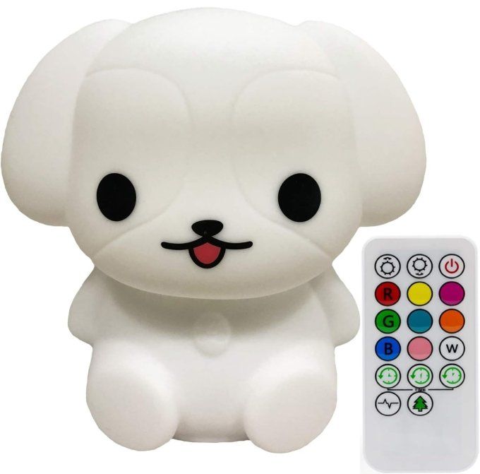 Veilleuse Enfant Chien LED – Télécommande & Lumière Douce