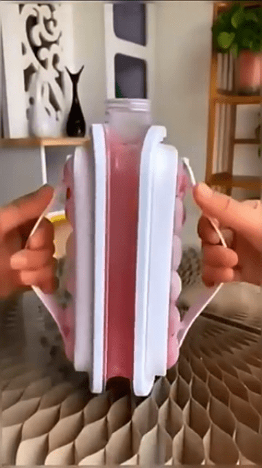 Gourde 2en1 Bouteille et Bac à Glaçon Isotherme Réutilisable Facile à Démouler